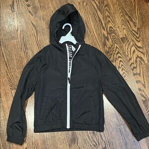 Justice Black Hooded Raincoat for Kids